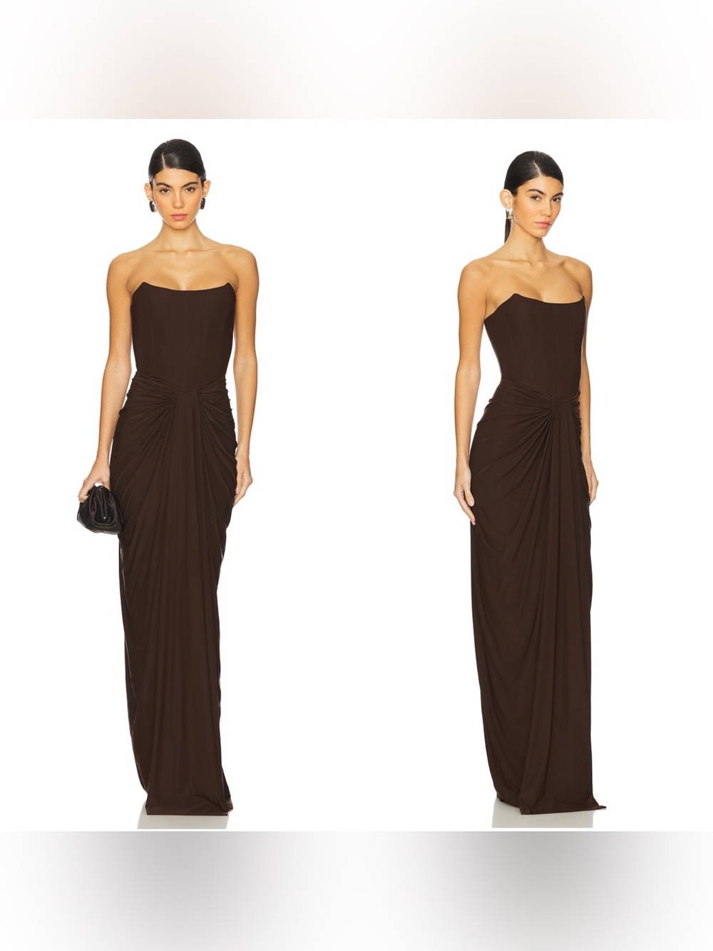 NWT Deme by Gabriella Pearl Gown in Dark brown